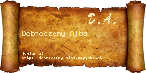 Debreczeny Alba névjegykártya